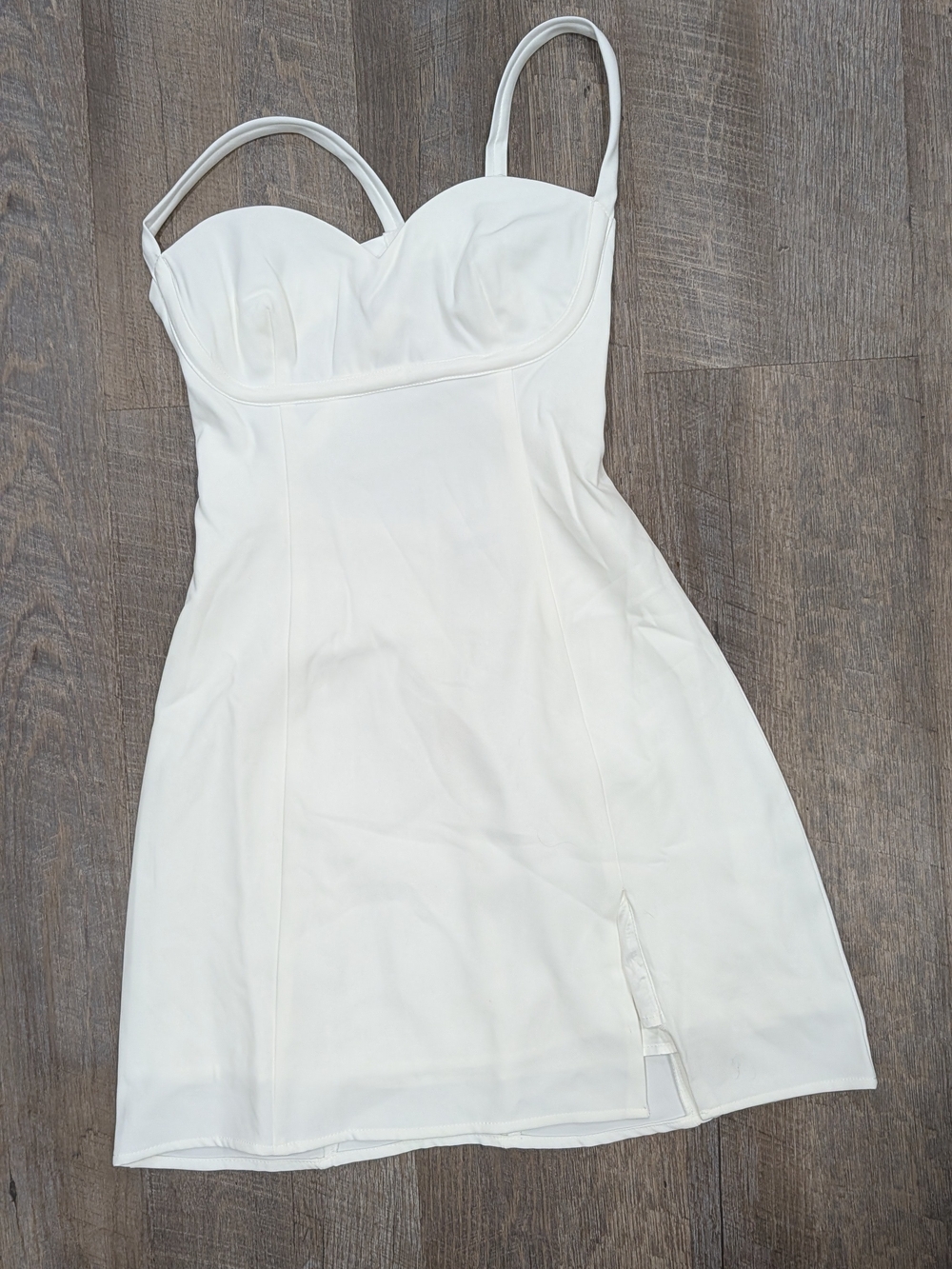 Princess Polly White Spaghetti Strap Mini Dress
